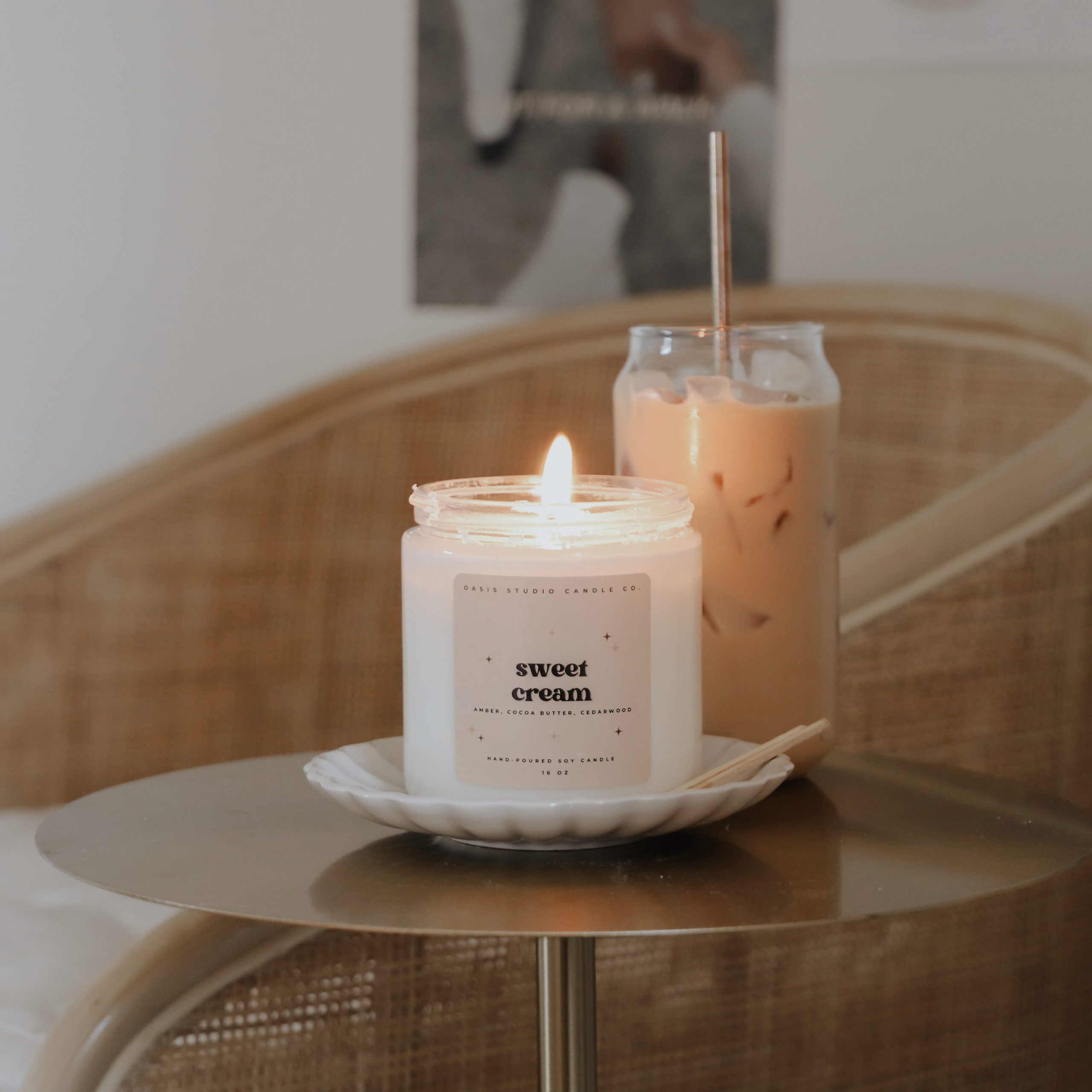 sweat cream candle by oasis studio featured in vellabox