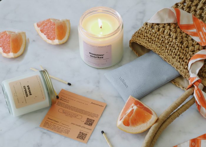 august vellabox candle subscription box featuring oasis studio candle maker